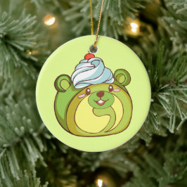 Kawaii Matcha Swiss Roll Beer Cake Keramisch Ornament