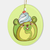 Kawaii Matcha Swiss Roll Beer Cake Keramisch Ornament (Links)