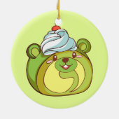 Kawaii Matcha Swiss Roll Beer Cake Keramisch Ornament (Achterkant)