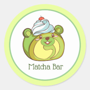 Kawaii Matcha Swiss Roll Beer Cake Ronde Sticker