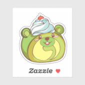Kawaii Matcha Swiss Roll Beer Cake Sticker (Vel)