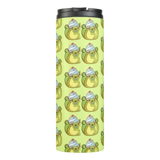 Kawaii Matcha Swiss Roll Beer Cake Thermosbeker (Achterkant)