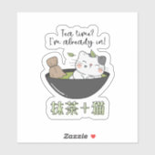 Kawaii Matcha Thee Kat Japans Sticker (Vel)