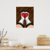 Kawaii Matching Sokken Heart Poster (Keuken)