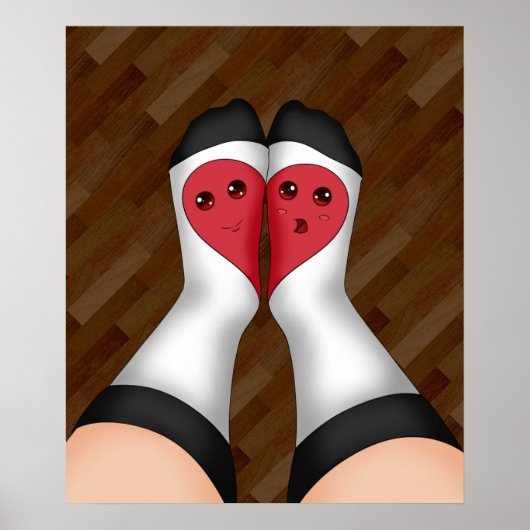 Kawaii Matching Sokken Heart Poster (Voorkant)