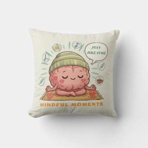 Kawaii Mediterende Hersenen Zen Welzijn Geestelijk Kussen