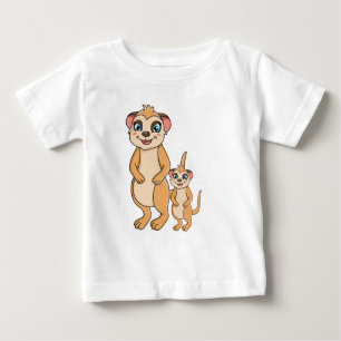 Kawaii Meerkat en haar kleine zuster Baby T-Shirt