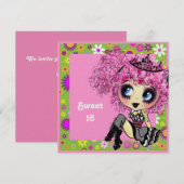 Kawaii meisje lief 16 PinkyP Kaart (Voorkant / Achterkant)