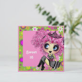Kawaii meisje lief 16 PinkyP Kaart (Staand voorkant)
