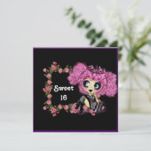 Kawaii meisje lief 16 PinkyP Kaart (Staand voorkant)