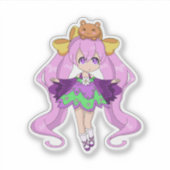 Kawaii meisje met Beer vriend Sticker (Voorkant)