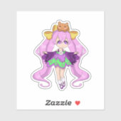 Kawaii meisje met Beer vriend Sticker (Vel)