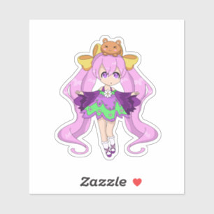 Kawaii meisje met Beer vriend Sticker