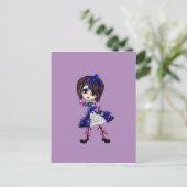 Kawaii meisje verjaardag - gepersonaliseerd briefkaart (Staand voorkant)