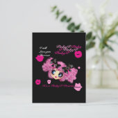 Kawaii meisje verjaardag - gepersonaliseerd briefkaart (Staand voorkant)