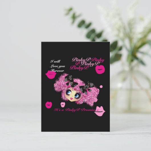 Kawaii meisje verjaardag - gepersonaliseerd briefkaart (Staand voorkant)
