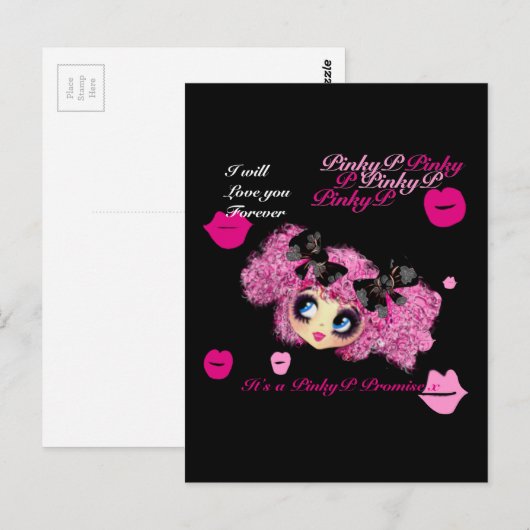 Kawaii meisje verjaardag - gepersonaliseerd briefkaart (Voorkant / Achterkant)