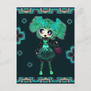 Kawaii meisje verjaardag - individueel briefkaart