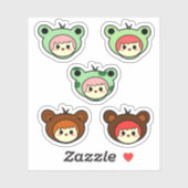 Kawaii Meisje Vinyl Sticker (Vel)