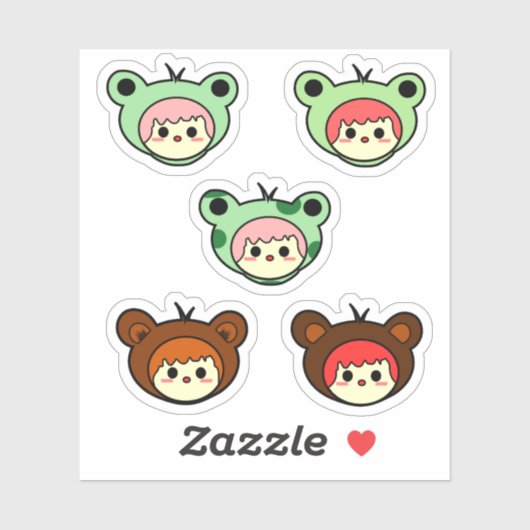 Kawaii Meisje Vinyl Sticker (Vel)