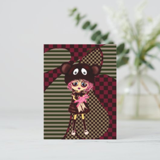 Kawaii meisje waarom zo verdrietig? Huilend kind m Briefkaart (Staand voorkant)