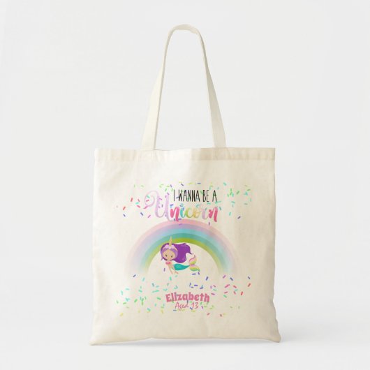 Kawaii Meisjes MERMAID Wanabe Een Eenhoorn Roze Pa Tote Bag (Voorkant)