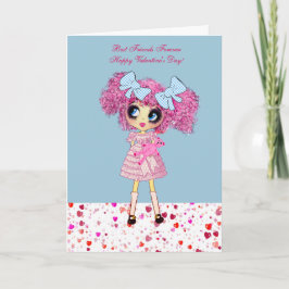 Kawaii meisjes verjaardagskaarten met PinkyP Feestdagen Kaart