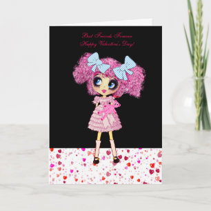 Kawaii meisjes verjaardagskaarten met PinkyP Feestdagen Kaart