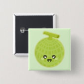 Kawaii Melon Vierkante Button 5,1 Cm (Voorkant /achterkant)