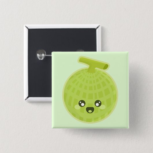 Kawaii Melon Vierkante Button 5,1 Cm (Voorkant /achterkant)