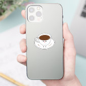 Kawaii Meow Coffee Vinyl Sticker (Telefoon)