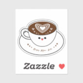 Kawaii Meow Latte Coffee Vinyl Sticker (Vel)