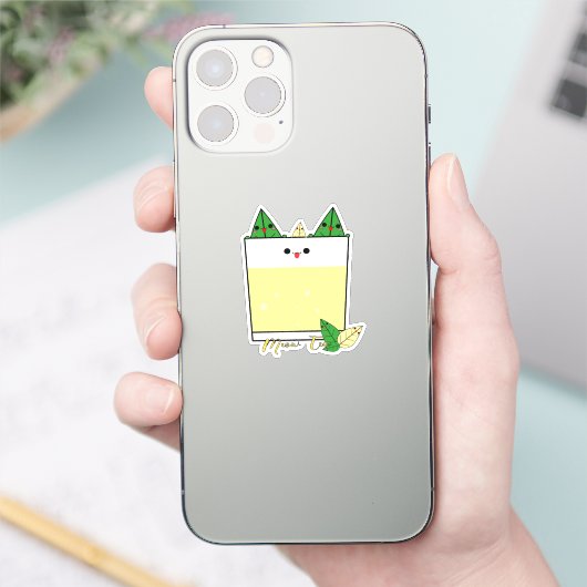 Kawaii Meow Tea Vinyl Sticker (Telefoon)