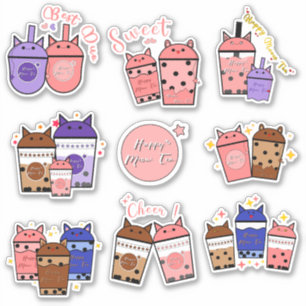 Kawaii Meow Theekop Vinyl Sticker