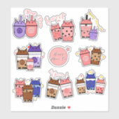Kawaii Meow Theekop Vinyl Sticker (Vel)