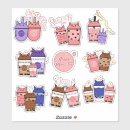 Kawaii Meow Theekop Vinyl Sticker