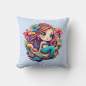 Kawaii Mermaid Kussen (Voorkant)