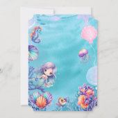 Kawaii Mermaid Party Kaart (Achterkant)