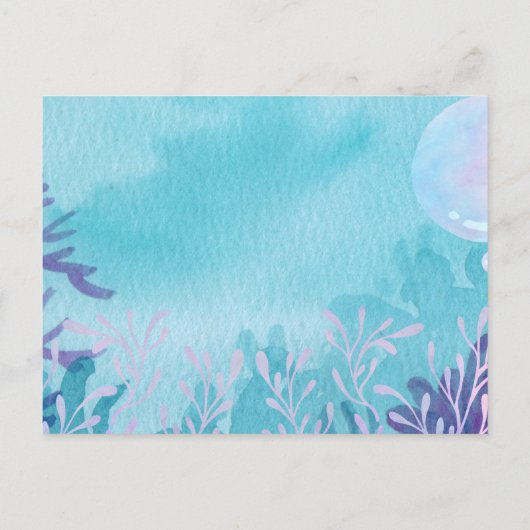 Kawaii Mermaid Party Uitnodiging Briefkaart (Achterkant)