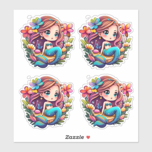 Kawaii Mermaid Sticker (Vel)