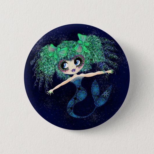 Kawaii Mermaid zo schattig Ronde Button 5,7 Cm (Voorkant)