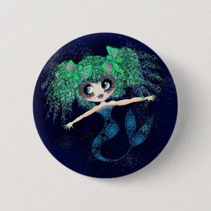 Kawaii Mermaid zo schattig Ronde Button 5,7 Cm