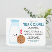 Kawaii Milk en Cookies Birthday Kaart (Staand voorkant)