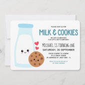 Kawaii Milk en Cookies Birthday Kaart (Voorkant)