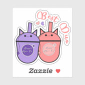 Kawaii Milk Tea Cup Vinyl Sticker | Beste duo (Vel)