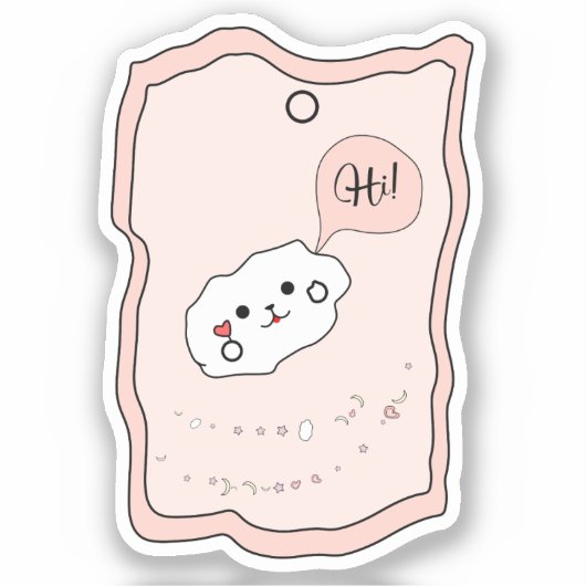 Kawaii Mobiele Telefoon Vinyl Sticker (Voorkant)