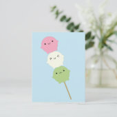 Kawaii Mochi Dango Briefkaart (Staand voorkant)