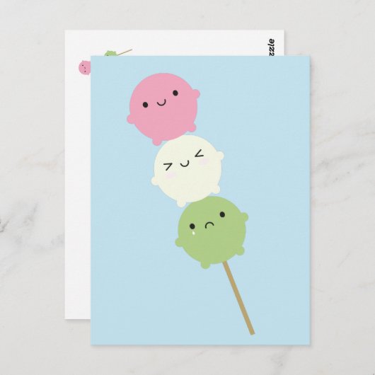 Kawaii Mochi Dango Briefkaart (Voorkant / Achterkant)