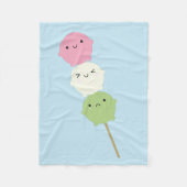 Kawaii Mochi Dango Fleece Deken (Voorkant)