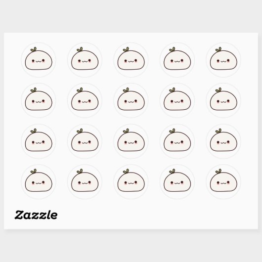 Kawaii Mochi-Plant Ronde Sticker (Vel)